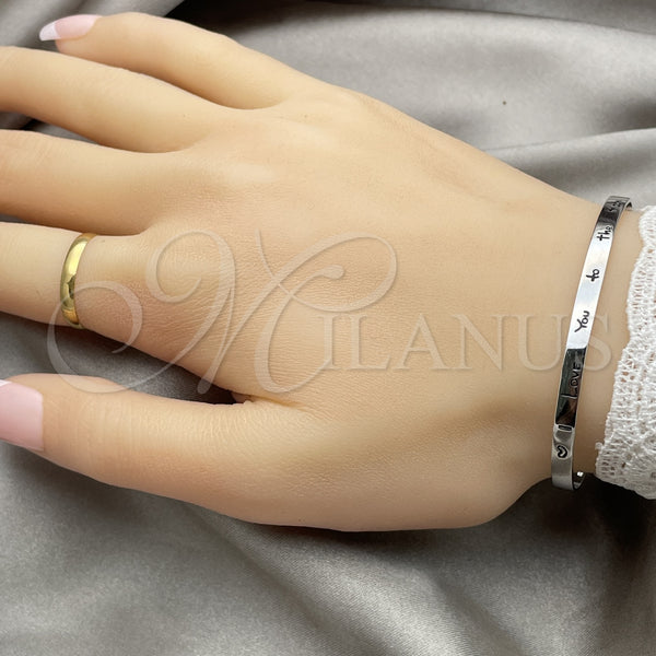 Aro Individual 07.174.0003 Plata Rodinada, Diseño de Amor, Pulido, Tono Plateado (06 MM Thickness, One size fits all)