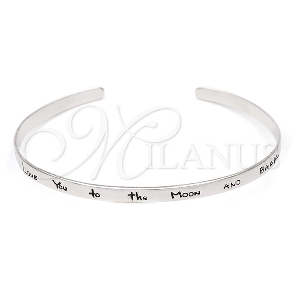 Aro Individual 07.174.0003 Plata Rodinada, Diseño de Amor, Pulido, Tono Plateado (06 MM Thickness, One size fits all)