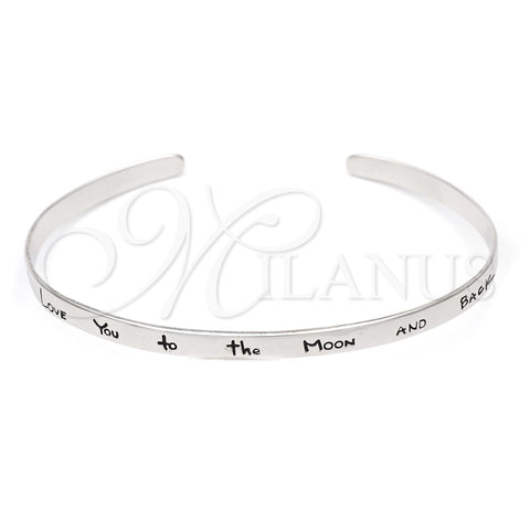 Aro Individual 07.174.0003 Plata Rodinada, Diseño de Amor, Pulido, Tono Plateado (Grosor 06 MM, Talla Unica)