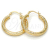 Argolla Mediana 5.139.010.30 Oro Laminado, Diseño de Hueco, Diamantado, Tono Dorado