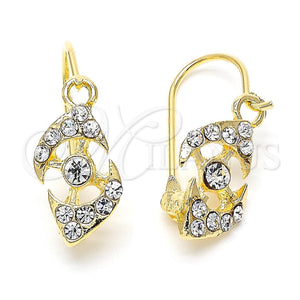 Argolla Huggie 02.164.0030 Oro Laminado, con Blanca Cristal, Pulido, Tono Dorado