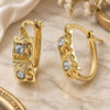 Argolla Huggie 02.164.0042 Oro Laminado, con Cristal Blanca, Mate, Tono Dorado