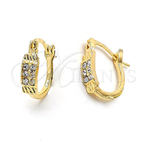Argolla Pequeña 02.164.0036 Oro Laminado, con Blanca Cristal, Diamantado, Tono Dorado