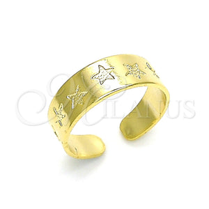 Anillo del Pie 01.117.0003 Oro Laminado, Diseño de Estrella, Diamantado, Tono Dorado (One size fits all)