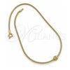 Collares con Dije 04.63.0002 Oro Laminado, Diseño de Cola de Raton, con Micro Pave Blanca, Pulido, Tono Dorado (Grosor 03 MM, 18 Pulgadas de Largo)