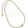 Collares con Dije 04.63.0002 Oro Laminado, Diseño de Cola de Raton, con Blanca Micro Pave, Pulido, Tono Dorado (03 MM Thickness, 18 Inches Length)