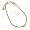 Collares con Dije 04.63.0003 Oro Laminado, Diseño de Cola de Raton, con Micro Pave Blanca, Pulido, Tono Dorado (Grosor 03 MM, 18 Pulgadas de Largo)
