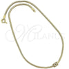 Collares con Dije 04.63.0003 Oro Laminado, Diseño de Cola de Raton, con Blanca Micro Pave, Pulido, Tono Dorado (03 MM Thickness, 18 Inches Length)