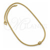 Collares con Dije 04.63.0008 Oro Laminado, Diseño de Cola de Raton, con Micro Pave Blanca, Pulido, Tono Dorado (Grosor 03 MM, 18 Pulgadas de Largo)
