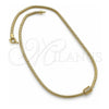Collares con Dije 04.63.0009 Oro Laminado, Diseño de Cola de Raton, con Micro Pave Blanca, Pulido, Tono Dorado (Grosor 03 MM, 18 Pulgadas de Largo)
