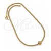 Collares con Dije 04.63.0010 Oro Laminado, Diseño de Cola de Raton, con Micro Pave Blanca, Pulido, Tono Dorado (Grosor 03 MM, 18 Pulgadas de Largo)