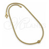 Collares con Dije 04.63.0011 Oro Laminado, Diseño de Cola de Raton, con Micro Pave Blanca, Pulido, Tono Dorado (Grosor 03 MM, 18 Pulgadas de Largo)