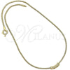 Collares con Dije 04.63.0016 Oro Laminado, Diseño de Corazón y Cola de Raton, con Blanca Micro Pave, Pulido, Tono Dorado (02 MM Thickness, 18 Inches Length)