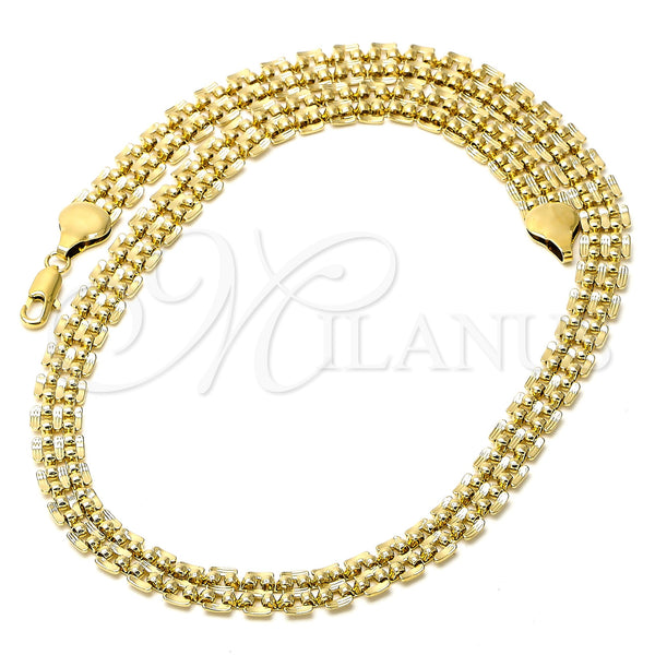 Gargantilla Basica 5.221.002.1.20 Oro Laminado, Pulido, Tono Dorado (09 MM Thickness, 20 Inches Length)