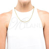 Gargantilla Basica 5.222.035.16 Oro Laminado, Diseño de Rope, Pulido, Tono Dorado (03 MM Thickness, 16 Inches Length)