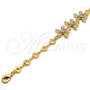 Pulsera Elegante 03.171.0010.07 Oro Laminado, Diseño de Flor, con Blanca Cristal, Pulido, Tono Dorado (16 MM Thickness, 7 Inches Length)