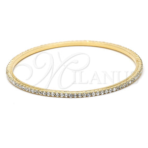 Aro Individual 07.97.0049 Oro Laminado, con Blanca Zirconia Cubica, Pulido, Tono Dorado (03 MM Thickness, Size 5 (2.50 Diameter))
