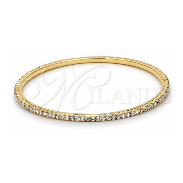 Aro Individual 07.97.0049 Oro Laminado, con Zirconia Cubica Blanca, Pulido, Tono Dorado (Grosor 03 MM, Talla 5 (2,50 de Diámetro))
