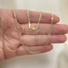 Gargantilla Basica 5.222.019.30 Oro Laminado, Diseño de Figaro, Pulido, Tono Dorado (0.50 Gauge, 02 MM Thickness, 30 Inches Length)
