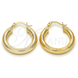 Argolla Pequeña 5.138.009.25 Oro Laminado, Diseño de Hueco, Diamantado, Tono Dorado