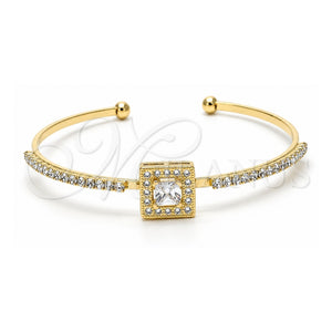 Aro Individual 07.97.0057 Oro Laminado, con Micro Pave Blanca y Zirconia Cubica Blanca, Pulido, Tono Dorado (Grosor 03 MM, Talla Unica)