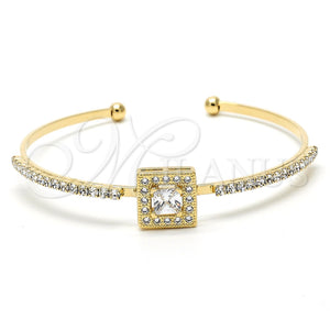 Aro Individual 07.97.0057 Oro Laminado, con Blanca Micro Pave and Blanca Zirconia Cubica, Pulido, Tono Dorado (03 MM Thickness, One size fits all)