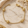 Pulsera Elegante 03.63.1262.07 Oro Laminado, Diseño de Bola y Rolo, Mate, Tono Dorado (7 Pulgadas de Largo)
