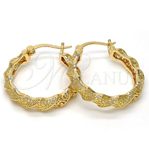 Argolla Mediana 02.155.0059.1.30 Oro Laminado, con Blanca Cristal, Diamantado, Tono Dorado