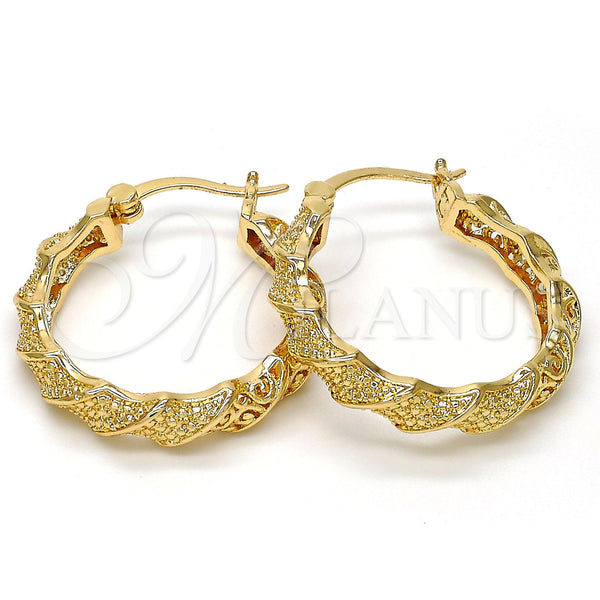 Argolla Mediana 02.155.0059.1.30 Oro Laminado, con Blanca Cristal, Diamantado, Tono Dorado