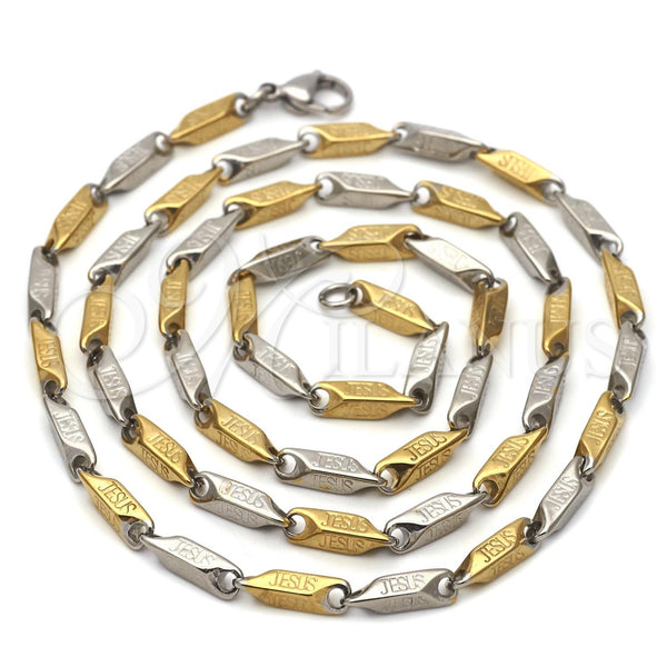 Gargantilla Basica 04.113.0061.30 Acero Inoxidable, Diamantado, Dos Tonos (30 Inches Length)