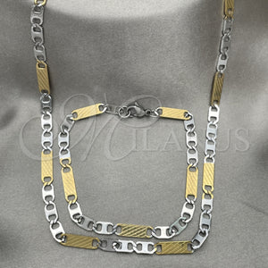 Collar y Pulsera 04.113.0039.24 Acero Inoxidable, Diseño de Mariner, Diamantado, Dos Tonos