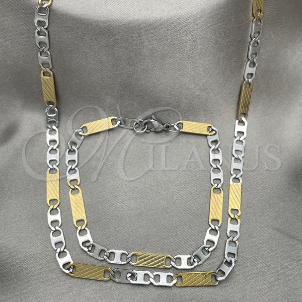 Collar y Pulsera 04.113.0039.24 Acero Inoxidable, Diseño de Mariner, Diamantado, Dos Tonos