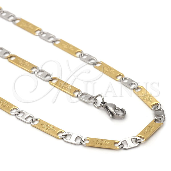 Collar y Pulsera 04.113.0059.24 Acero Inoxidable, Diseño de Mariner, Diamantado, Dos Tonos