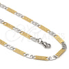 Collar y Pulsera 04.113.0059.24 Acero Inoxidable, Diseño de Mariner, Diamantado, Dos Tonos