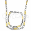 Collar y Pulsera 04.113.0047.24 Acero Inoxidable, Diseño de Mariner, Diamantado, Dos Tonos