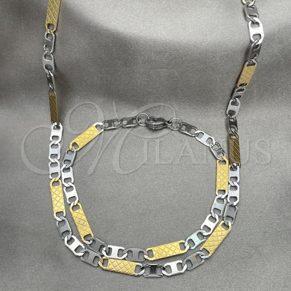 Collar y Pulsera 04.113.0053.24 Acero Inoxidable, Diseño de Mariner, Pulido, Dos Tonos