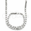 Collar y Pulsera 04.113.0044.24 Acero Inoxidable, Diseño de Mariner, Diamantado, Tono Plateado