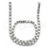 Collar y Pulsera 04.113.0044.24 Acero Inoxidable, Diseño de Mariner, Diamantado, Tono Plateado