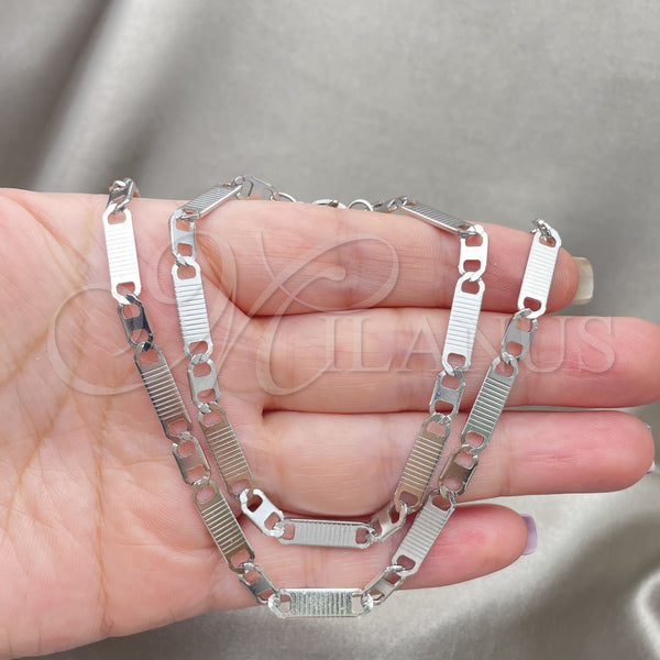 Collar y Pulsera 04.113.0056.24 Acero Inoxidable, Diseño de Mariner, Diamantado, Tono Plateado