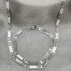 Collar y Pulsera 04.113.0056.24 Acero Inoxidable, Diseño de Mariner, Diamantado, Tono Plateado