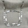 Collar y Pulsera 04.113.0048.24 Acero Inoxidable, Diseño de Mariner, Diamantado, Tono Plateado