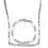 Collar y Pulsera 04.113.0040.24 Acero Inoxidable, Diseño de Mariner, Diamantado, Tono Plateado