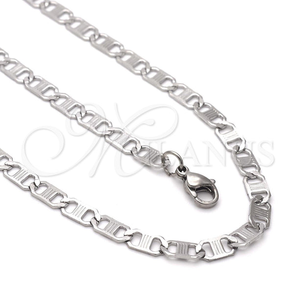 Collar y Pulsera 04.113.0050.24 Acero Inoxidable, Diseño de Mariner, Pulido, Tono Plateado