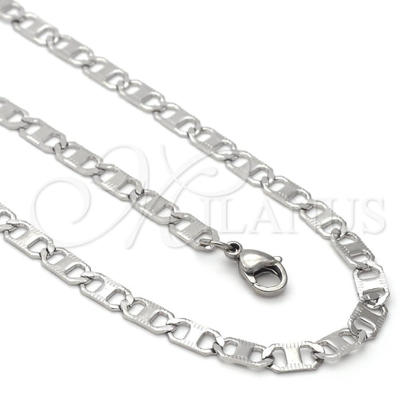 Collar y Pulsera 04.113.0052.24 Acero Inoxidable, Diseño de Mariner, Pulido, Tono Plateado