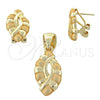 Juego de Arete y Dije de Adulto 10.59.0186 Oro Laminado, Pulido, Tono Dorado
