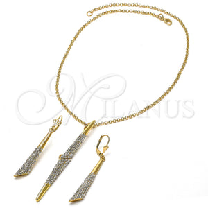 Collar y Dije 06.59.0103 Oro Laminado, con Blanca Micro Pave, Pulido, Tono Dorado