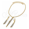 Collar y Dije 06.59.0103 Oro Laminado, con Micro Pave Blanca, Pulido, Tono Dorado