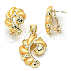 Juego de Arete y Dije de Adulto 10.59.0185 Oro Laminado, Pulido, Tono Dorado