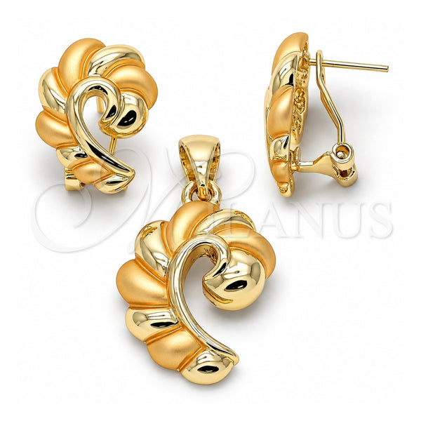 Juego de Arete y Dije de Adulto 10.59.0185 Oro Laminado, Pulido, Tono Dorado