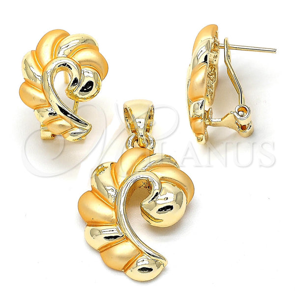 Juego de Arete y Dije de Adulto 10.59.0185 Oro Laminado, Pulido, Tono Dorado